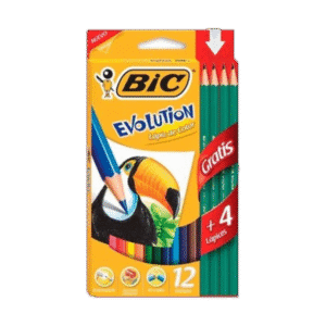 Set x12 Lápices de Colores BIC Evolution +4 Grafitos