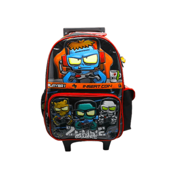 Mochila Escolar c/Carro Zombie 16 Pulgadas OM602 Cresko