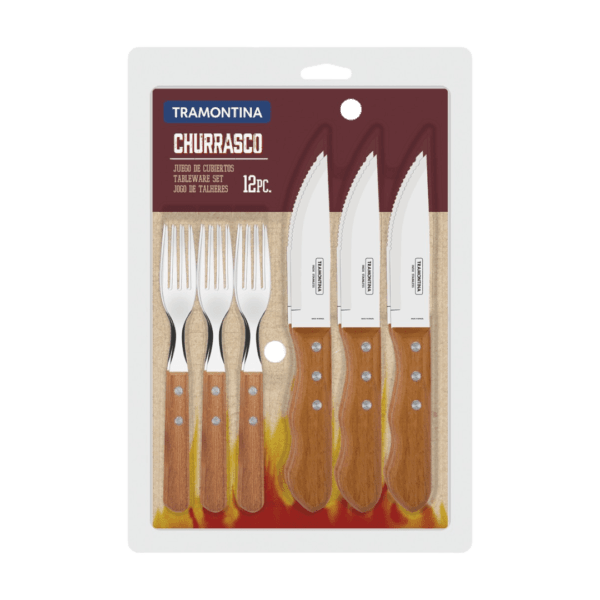 Set x12 Cubiertos Acero Inoxidable Asado Churrasco Dynamic 22399/042 Tramontina