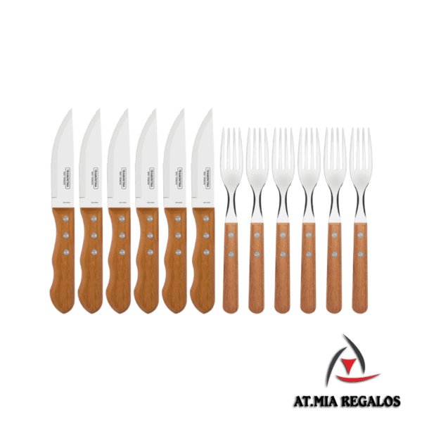 Set x12 Cubiertos Acero Inoxidable Asado Churrasco Dynamic 22399/042 Tramontina - Imagen 2