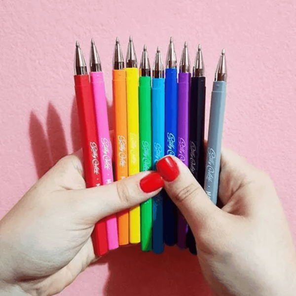 Lapiceras Boligrafos Tinta Gel x10 Colores Silky-Colors Mooving - Imagen 2