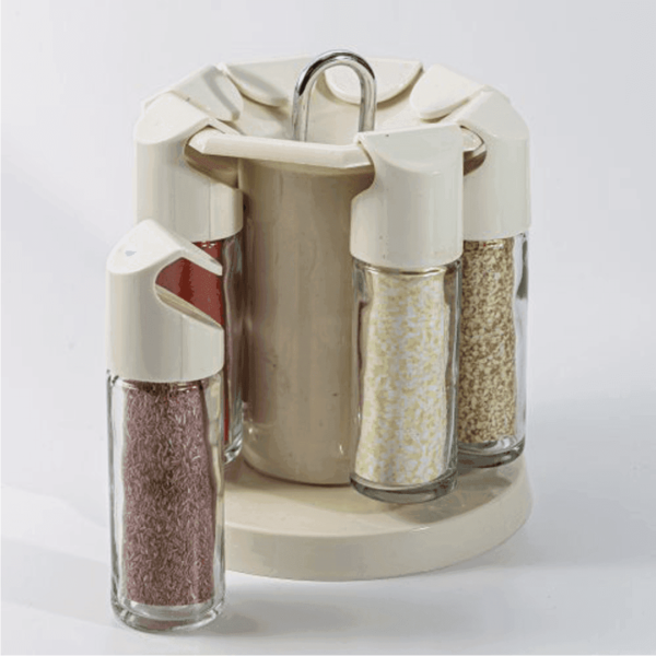 Especiero Giratorio X8 Frascos Vidrios Cocina C4160 - Imagen 2