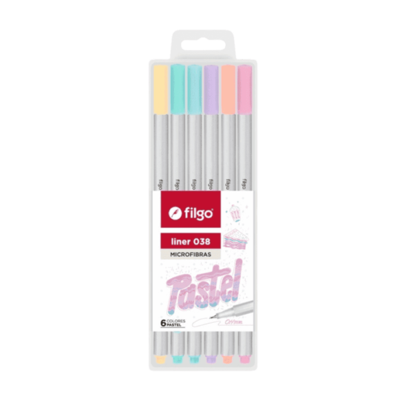 Microfibras de Colores Liner 038 Pastel Filgo x6