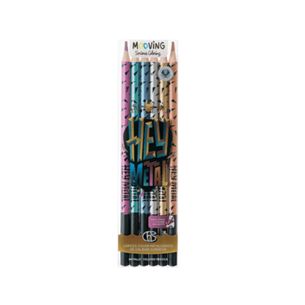 Lápices De Colores Hey Metal Mooving x6