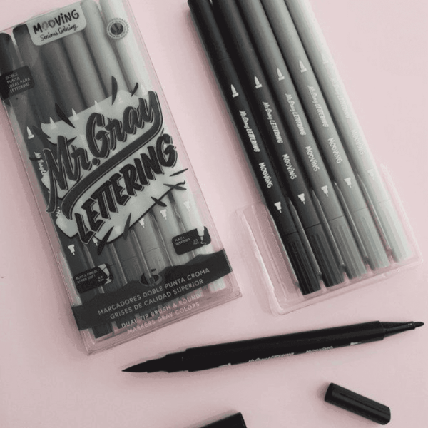 Marcadores Mr.Gray Lettering Punta Pincel Mooving x6 - Imagen 2