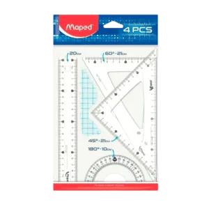 Set de Geometría Reglas 4 Piezas Maped
