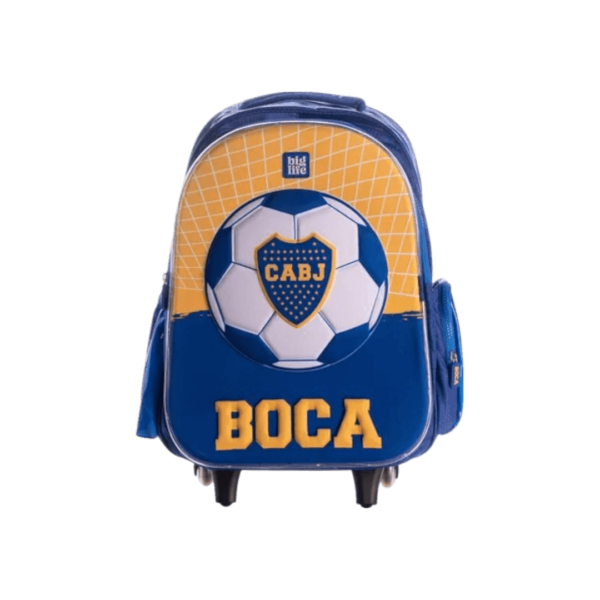Mochila Escolar c/Carro Boca Juniors 17 Pulgadas BigLife