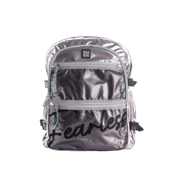 Mochila Plateada Brillante Fearless 17 Pulgadas BigLife