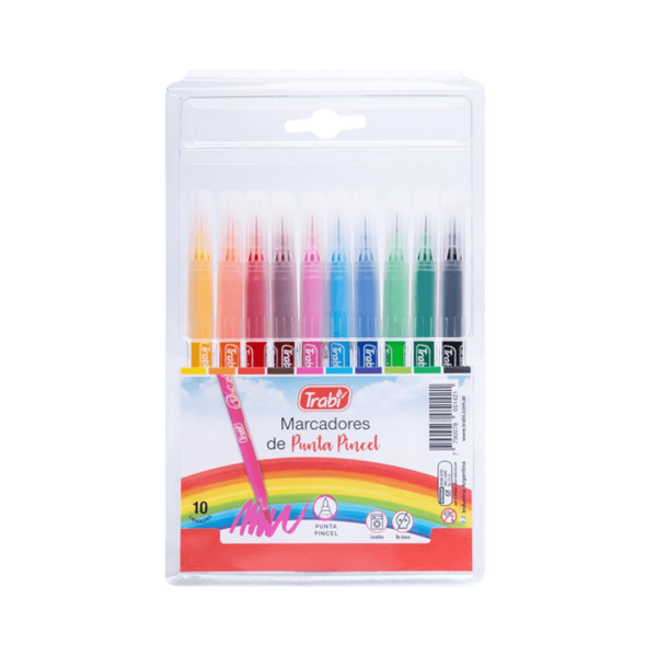 Marcadores de Colores Pincel x10 Trabi