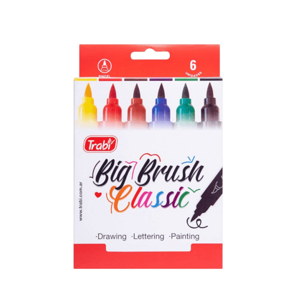 Marcadores de Colores Big Brush Classic x6 Trabi