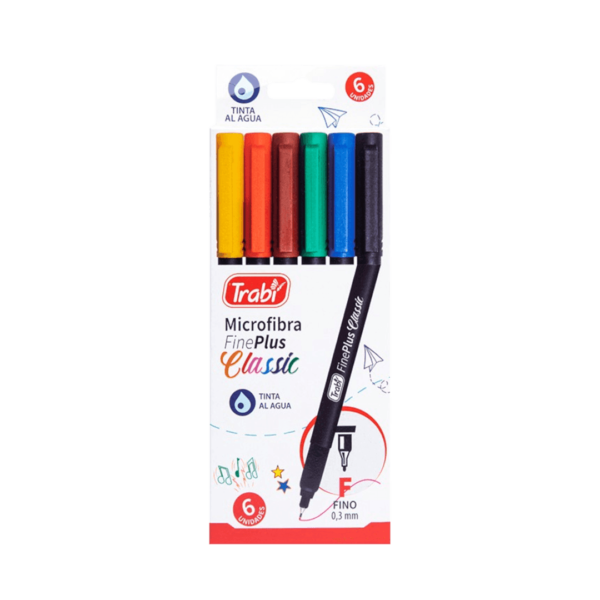 Microfibras de Colores FinePlus Classic x6 Trabi