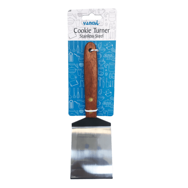 Espatula Pequeña Acero Inoxidable Coockie Turner Mango Madera - Imagen 3
