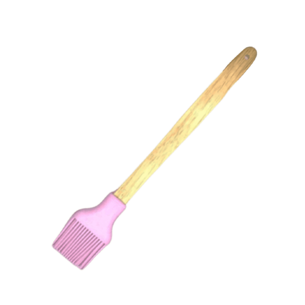 Pincel De Silicona 30cm Mango De Madera Colores
