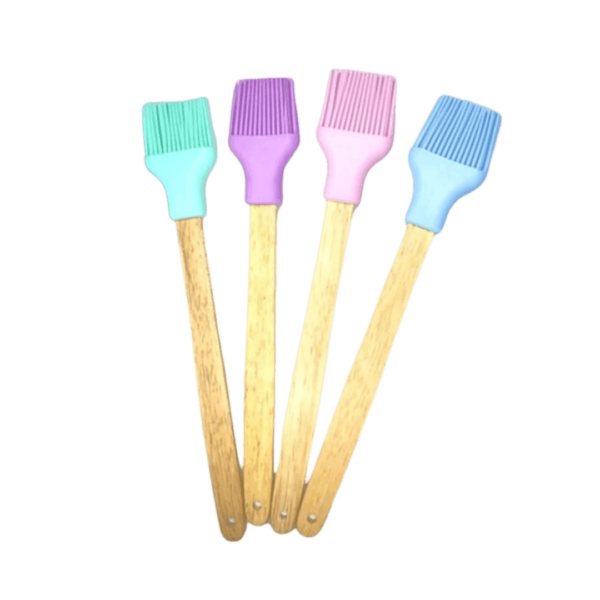 Pincel De Silicona 30cm Mango De Madera Colores - Imagen 2