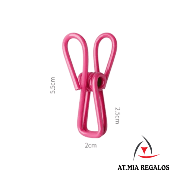 Gancho/Pinza/Clip Multiproposito Bolsas Ropa Papeles De Metal Con Recubrimiento De Vinilo Plastico x6 - Imagen 3