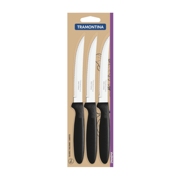 Set x3 Cuchillos Acero Inoxidable Ipanema 23360/305/315 Tramontina