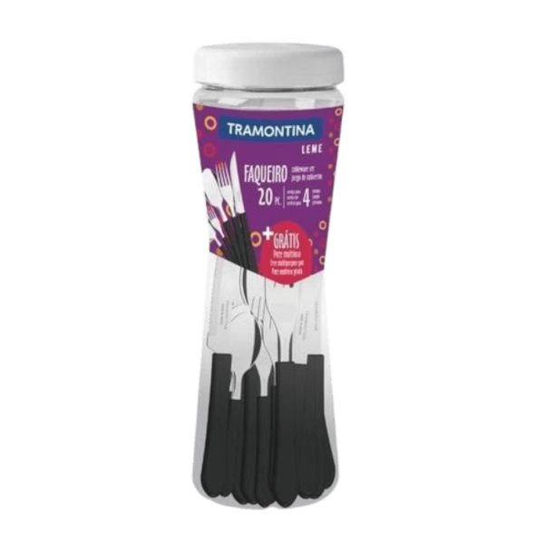Set x20 Cubiertos Acero Inoxidable Leme Faqueiro 23198/023 Tramontina