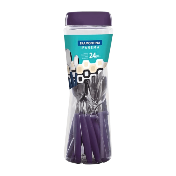 Set x24 Cubiertos Acero Inoxidable Ipanema Violeta 23399/991 Tramontina