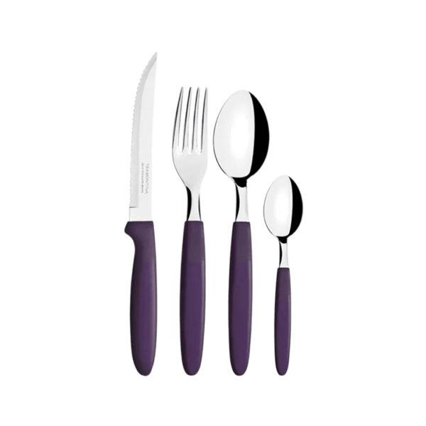 Set x24 Cubiertos Acero Inoxidable Ipanema Violeta 23399/991 Tramontina - Imagen 2