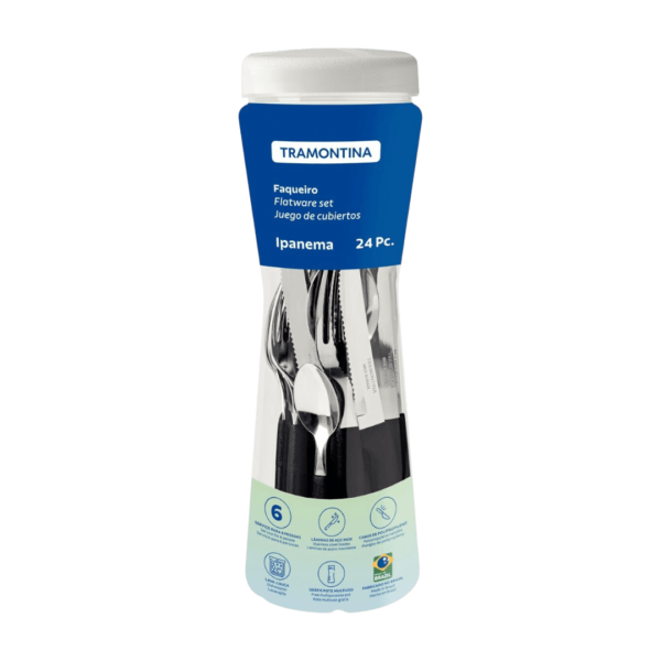 Set x24 Cubiertos Acero Inoxidable Ipanema 23399/091/191/791/891 Tramontina