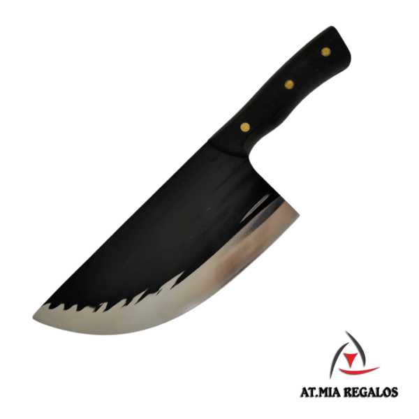 Hachuela Cuchillo Acero Ancho Mango Madera Negro 6 Pulgadas - Imagen 2