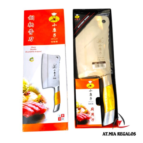 Hachuela Cuchillo Acero Especial Mango Metal Plateado - Imagen 2