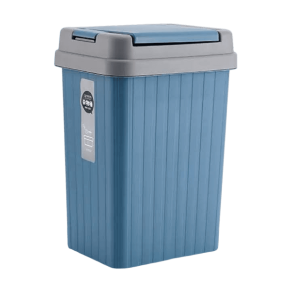 Cesto Tacho Basura c/Tapa y Prensa Inalámbrica Plástica Cuadrada 13L