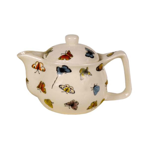 Tetera de Porcelana 500ml c/Filtro Infusor Diseño Mariposas