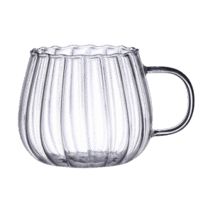 Taza de Vidrio con Diseño Gajos c/Asa 400ml