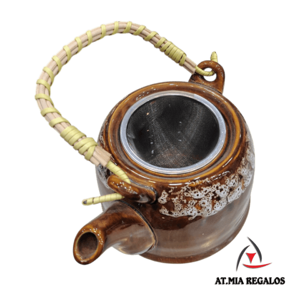 Tetera de Porcelana 800ml c/Filtro Infusor Diseño Vintage Claro - Imagen 2