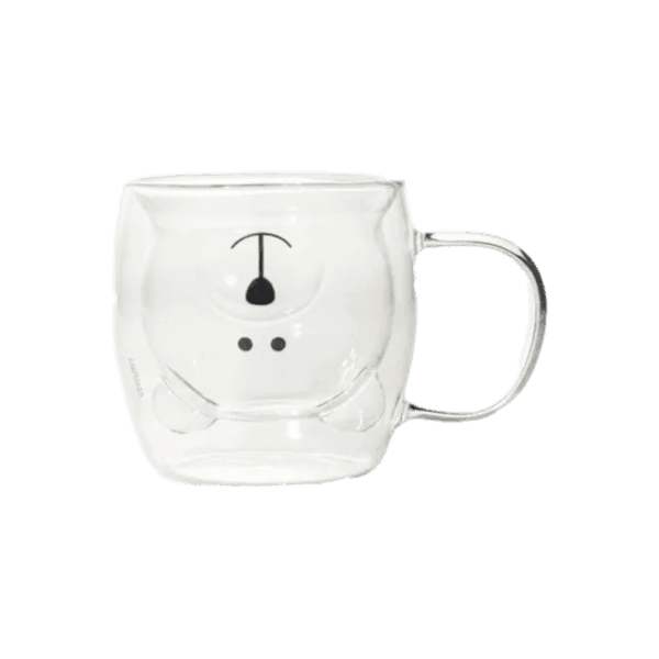 Taza de Doble Vidrio con Diseño Oso c/Asa 300ml