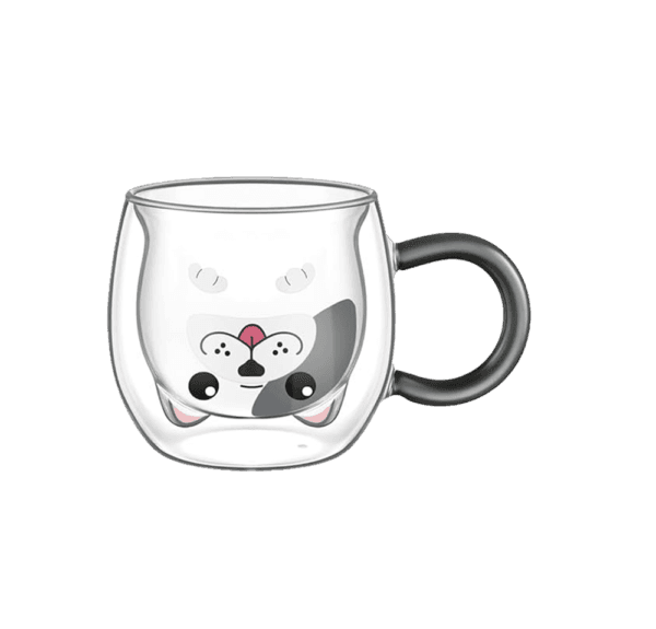 Taza de Doble Vidrio con Diseño Perro c/Asa 280ml