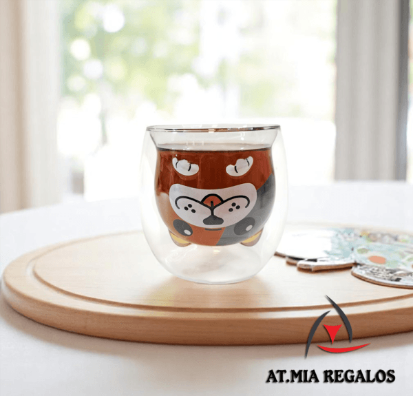 Taza de Doble Vidrio con Diseño Perro Sin Asa 280ml - Imagen 2