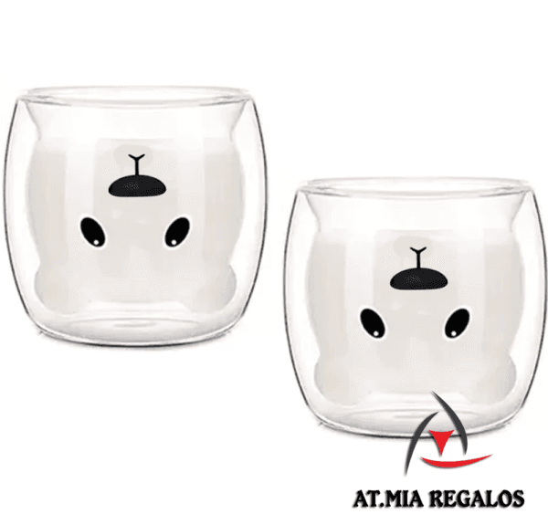 Taza de Doble Vidrio con Diseño Osito Sin Asa 300ml - Imagen 2