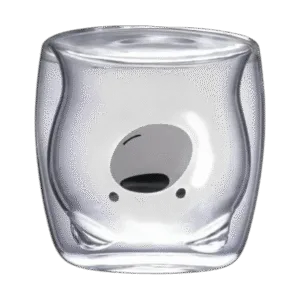 Taza de Doble Vidrio con Diseño Osito Feliz Sin Asa 300ml
