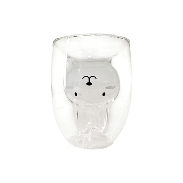 Taza de Doble Vidrio con Diseño Conejo Color 180ml