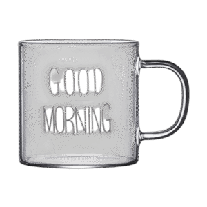 Taza de Vidrio con Diseño Good Morning c/Asa 300ml