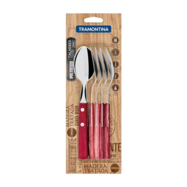Set x6 Cucharas Acero Inoxidable Polywood 21103/670 Tramontina
