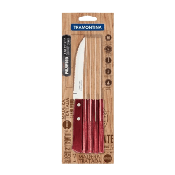 Set x6 Cuchillos Acero Inoxidable Polywood 21100/675 Tramontina