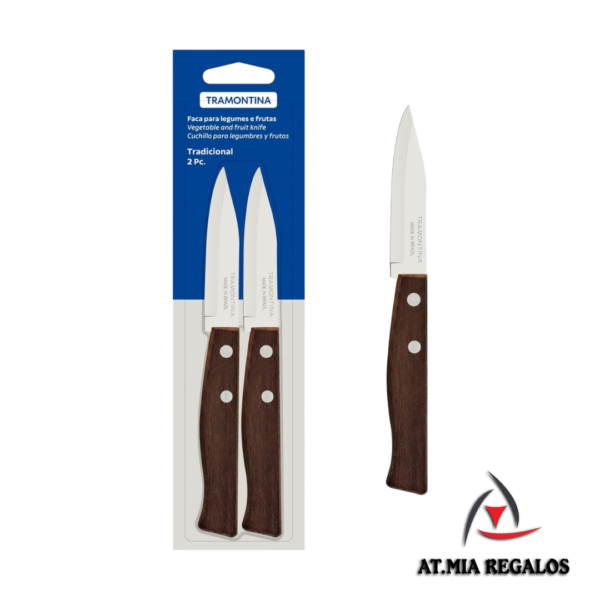 Set x2 Cuchillos Legumbres Acero Inoxidable Tradicional 3 Pulgadas 22210/203 Tramontina - Imagen 2
