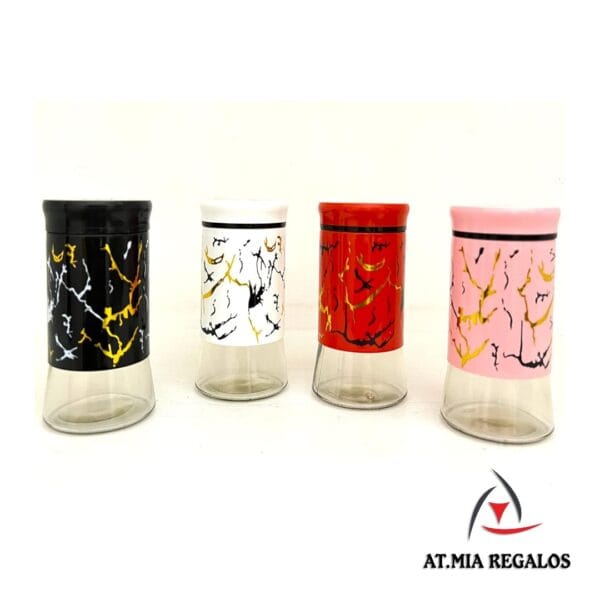 Especiero de Vidrio Diseño Marmolado Colores 130ml - Imagen 2