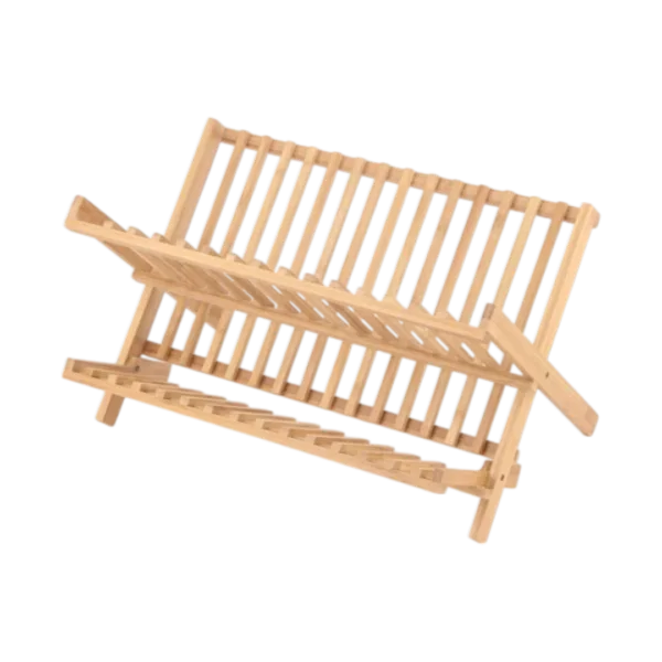 Escurridor de Platos de Madera Dos Pisos Plegable Rejilla Suká