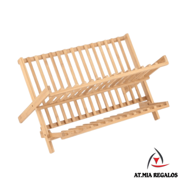 Escurridor de Platos de Madera Dos Pisos Plegable Rejilla Suká - Imagen 2