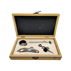 Set de Vino 4 Piezas Caja de Madera