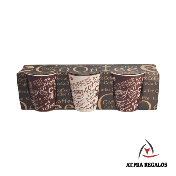 Set x3 Tazas de Cerámica Café Capuccino Surtido 240ml - Imagen 2