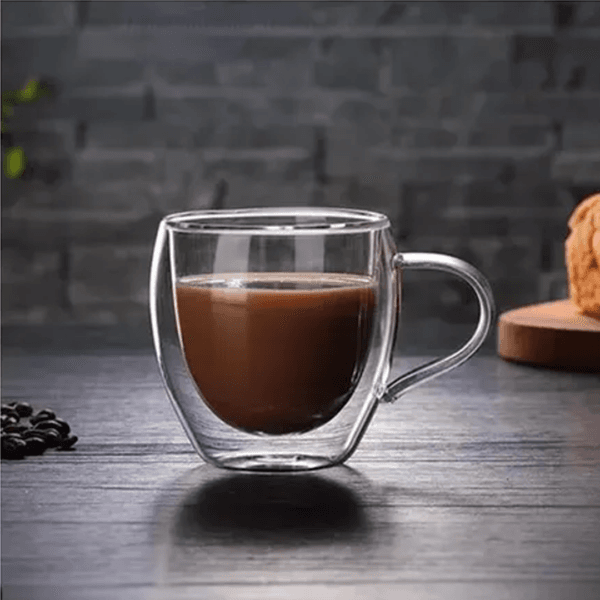 Taza de Doble Vidrio Café Fondo c/Asa 150ml - Imagen 2