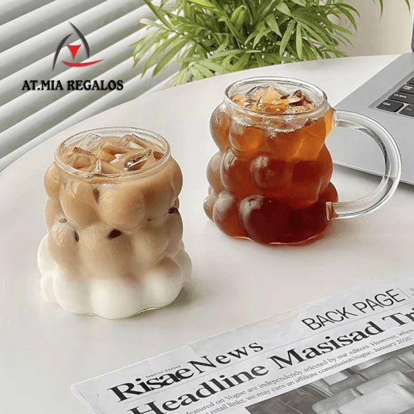 Taza de Vidrio con Diseño Burbujas c/Asa 350ml - Imagen 2