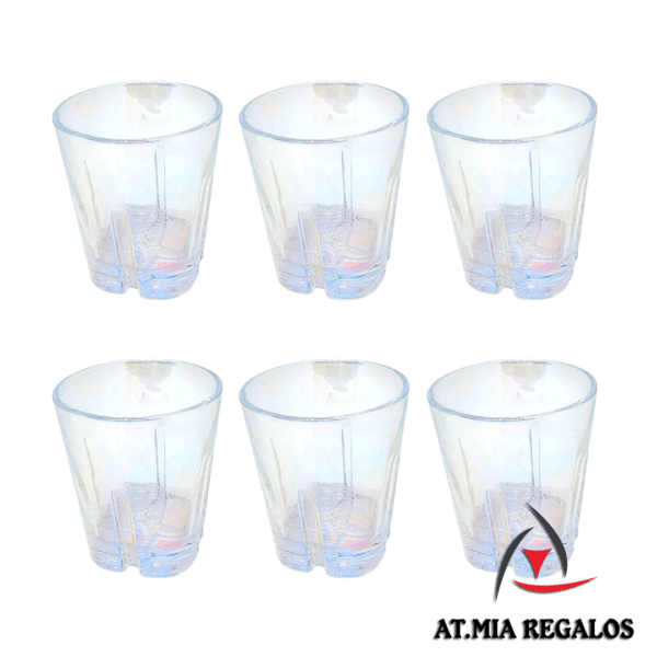 Set x6 Vasos de Vidrio Tornasolado c/Base Acanalada 325ml - Imagen 2