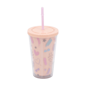 Vaso de Plástico c/Sorbete 19027 Trendy 450ml