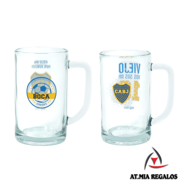 Set x2 Vasos de Vidrio Chop Boca Juniors Día del Padre BigLife 500ml - Imagen 2